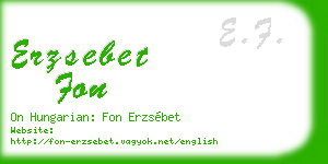 erzsebet fon business card
